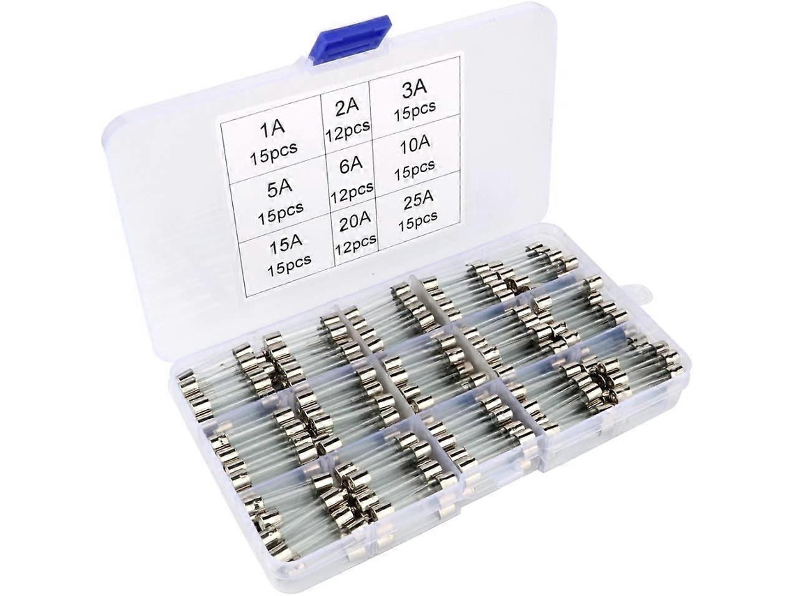 Sortimento De 126 Fusíveis De Vidro, 6 X 30 Mm, Fusível Rápido Para Carro, Fusíveis De Vidro Slowmoose (amp 1a 2a 3a 5a 6a 10a 15a 20a 25a)