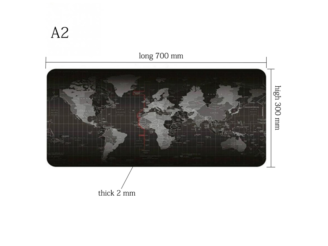 Mouse Pad Yuexinghui mapa mundial 700x300x2mm adequado para jogos | LAXISCREED