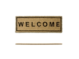 Capacho Welcome 75 X 25 Cm, Capacho de Coco com Base em Pvc Antiderrapante, Ideal para Sujidade, Castanho. RELAXDAYS