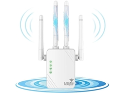 Novo Amplificador De Sinal Extensor Wifi De 1200 Mbps Extensores Wifi Para Cobertura Doméstica De Até 10.000 M² Sinal Wifi Wps De Banda Dupla Yizhood
