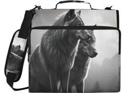 Cool Wolf Organizador De Bolsa Com Zíper E 3 Anéis, Capa Impermeável Laptop, Ideal Escola E Trabalho