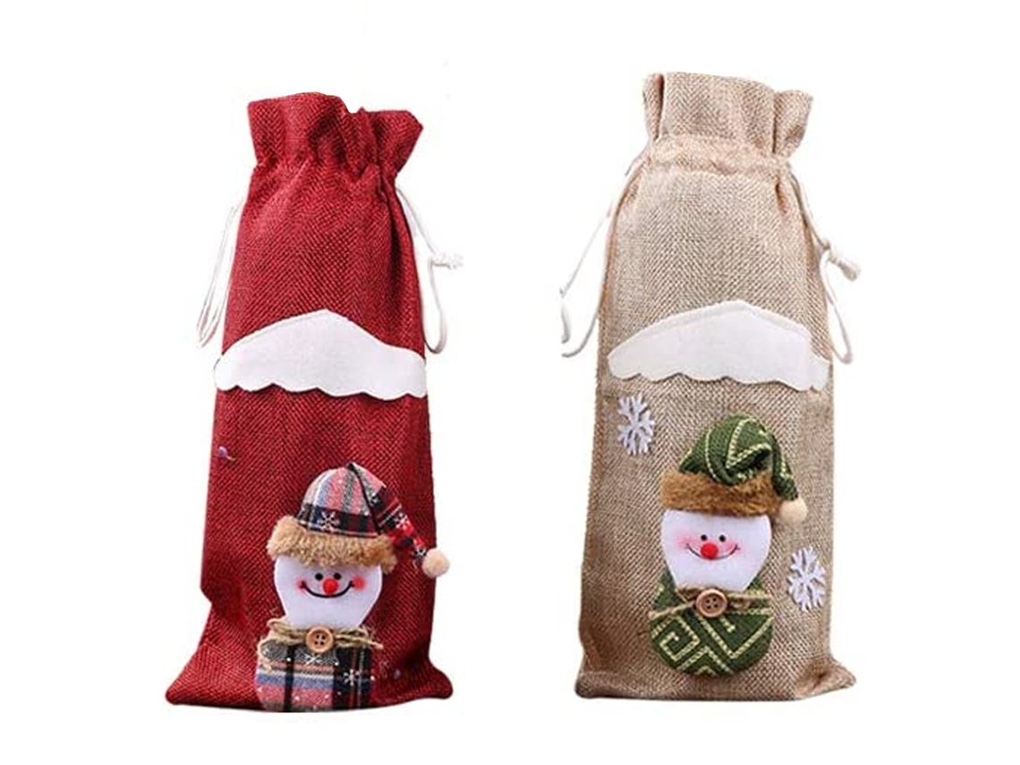 Sacos de Capa de Garrafa de Vinho de Natal Decorações de Natal para Festa de Natal Presente de Natal de Halloween de Ação de Graças Estilo 3