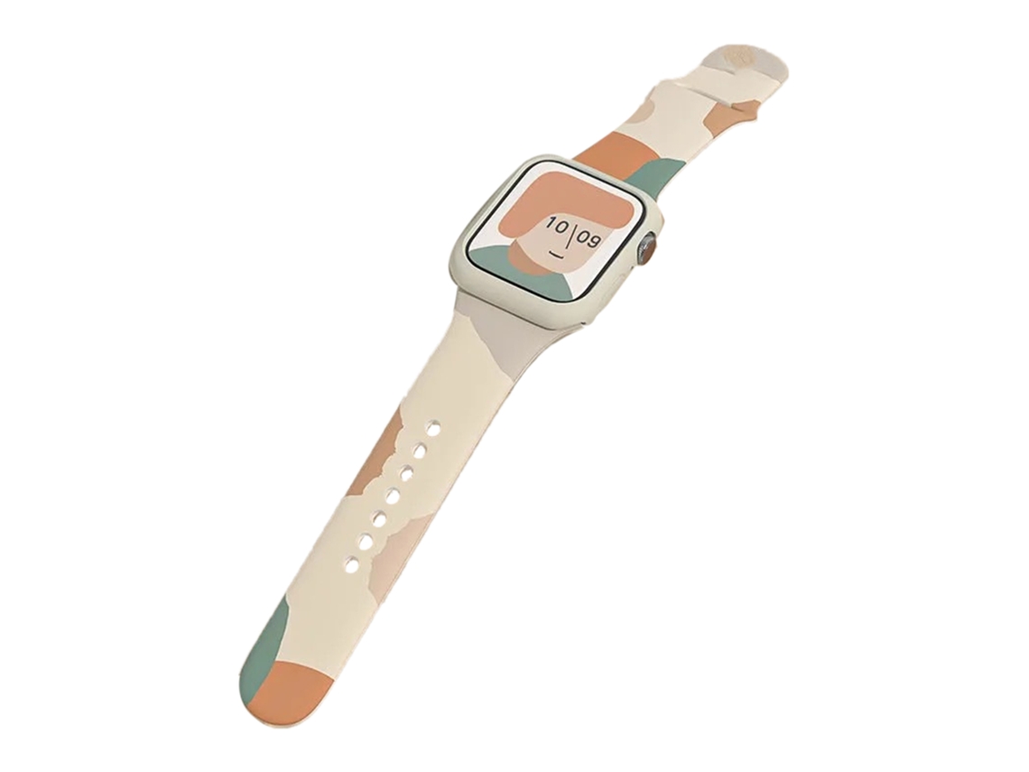 Pulseira Silicone Com Impressão Colorida Para Apple Watch 6/7 42/44/45mm