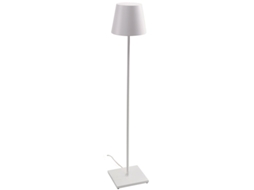 Pé Candeeiro Poldina Branco Pé Candeeiro Com Ficha 230v 28x150cm - Design Moderno Em Alumínio