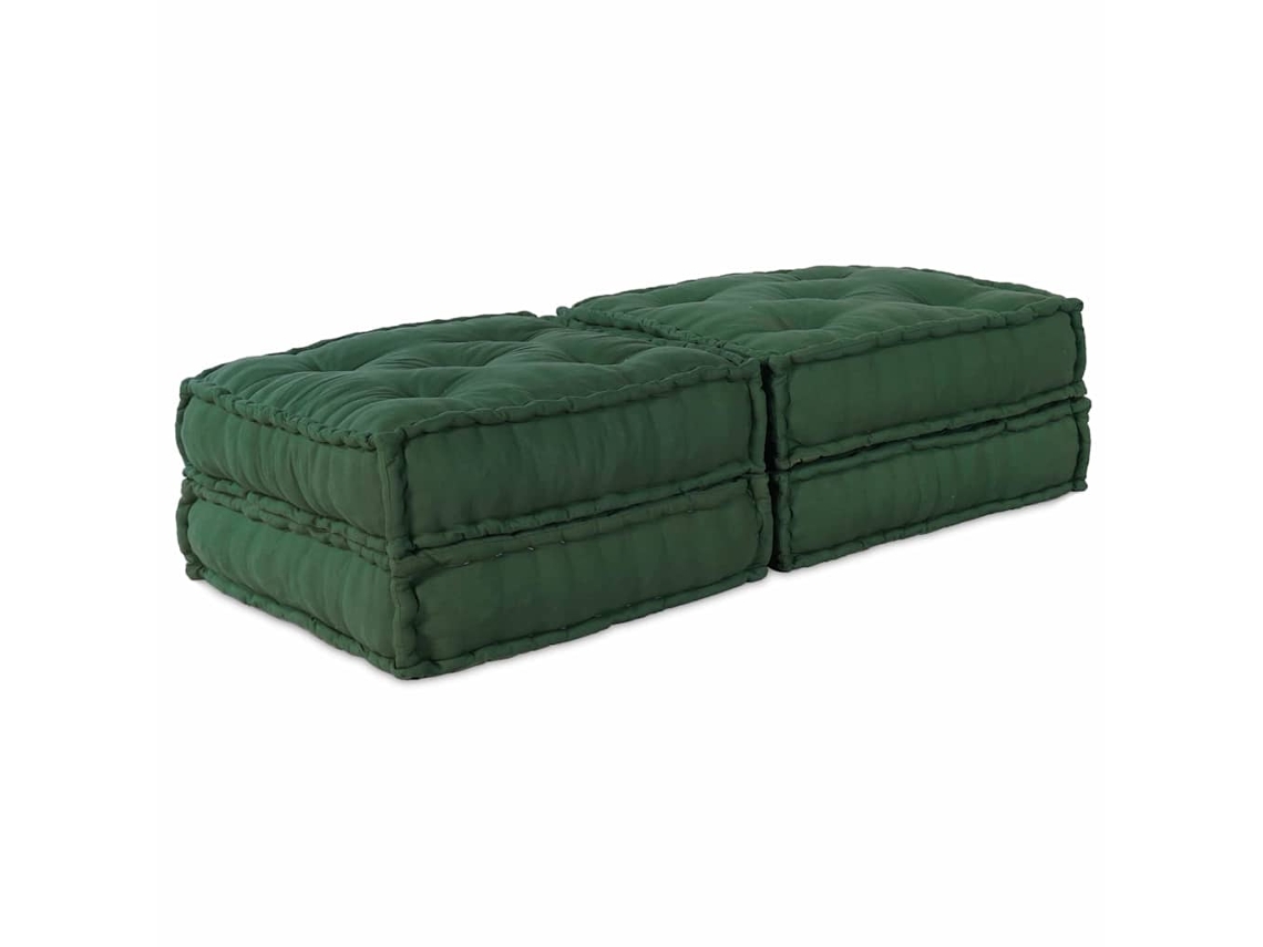 Vidaxl Unidade De Sofá Modular 2 Unid. Tecido Verde 140 X 70 X 36 Cm