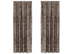 Conjunto 2 Cortinas De Veludo Vidaxl Castanho Veludo (245 X 140 Cm)
