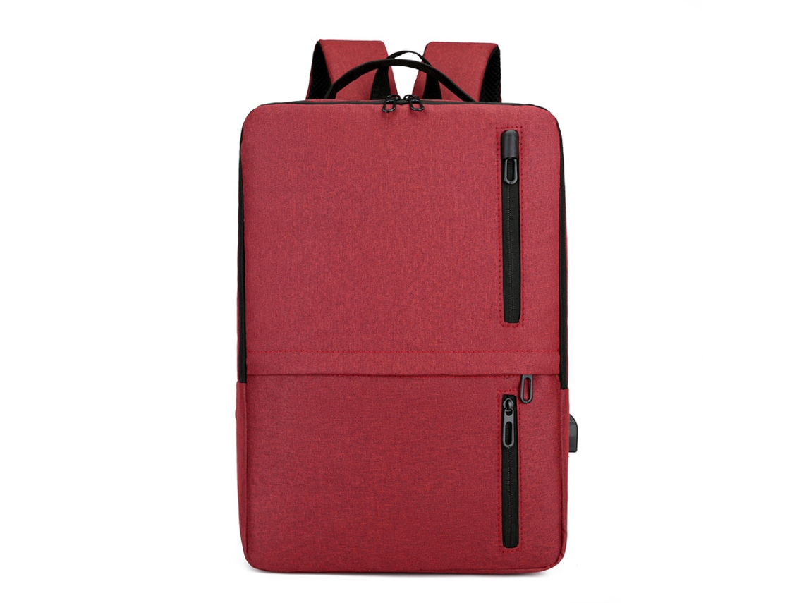 Mochila Para Computador De 15,6 Polegadas Usb Vermelha Brilvibera