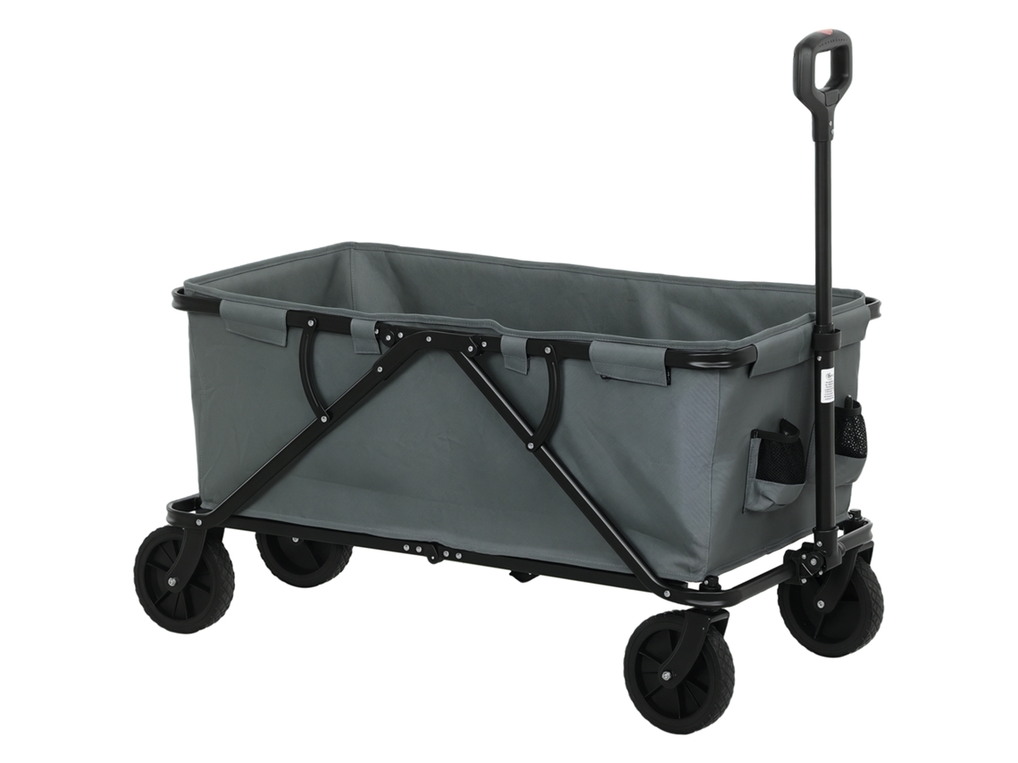 Carrinho de jardim S/MARCA, 120kg, dobrável, com lona, cinza escuro