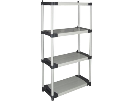 Estante Plástica Tood 4 Prateleiras Carga 80 Kg Por Prateleira 80x40x168 Cm Pretocinza
