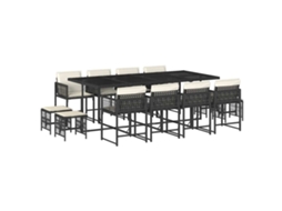 Garden Dining Set, Garden Dining Sets Vidaxl Preto Rattan / Vime (n/a)