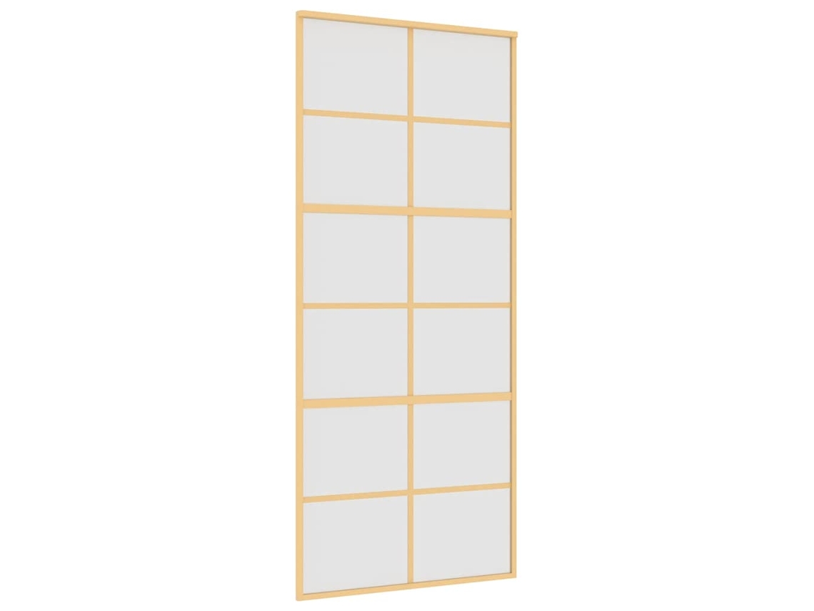 Maison Exclusive - Porta Deslizante 90x205 Cm Vidro Esg Fosco/alumínio Dourado