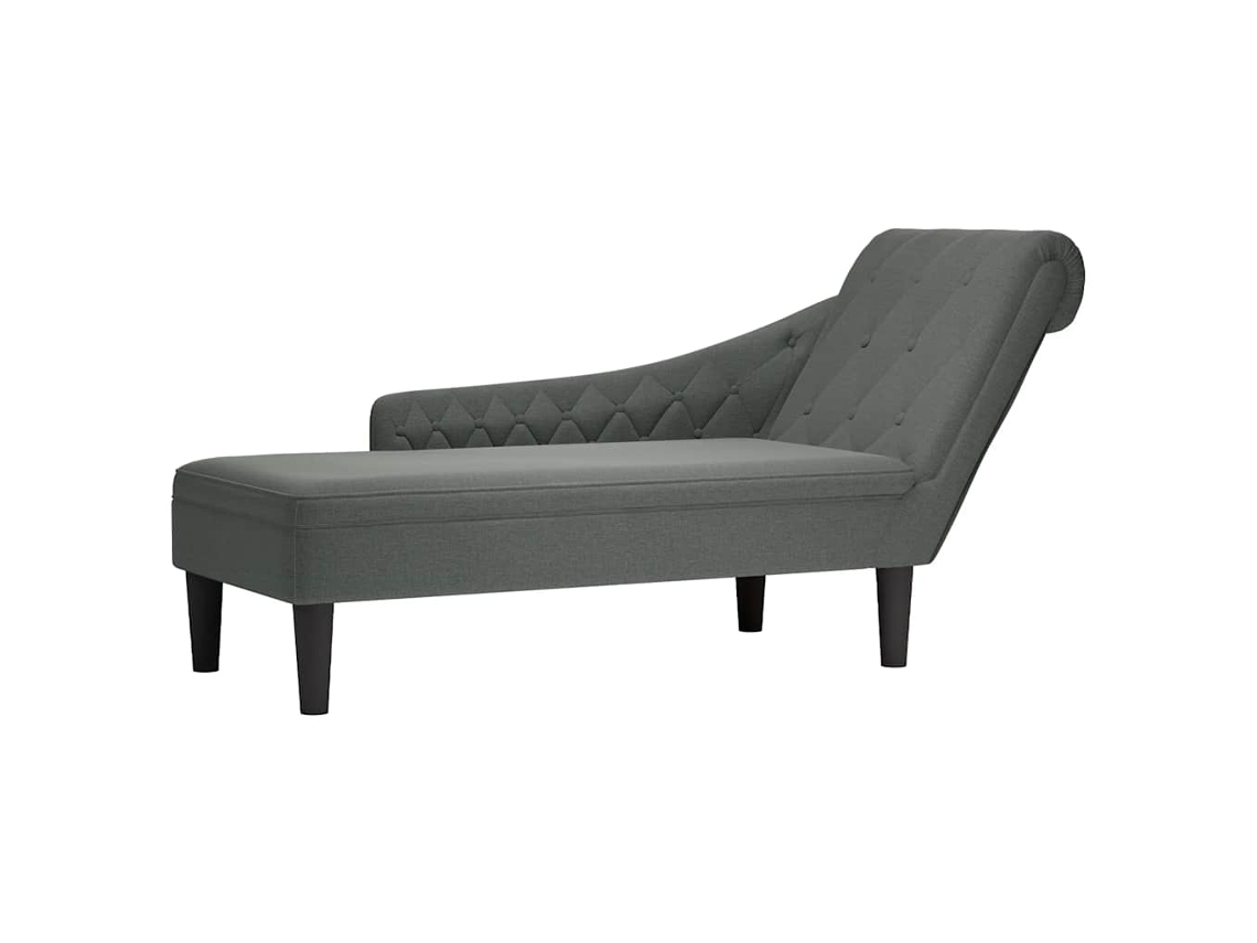 Vidaxl Chaise Lounge C/ Almofada/apoio De Braços Direito Tecido