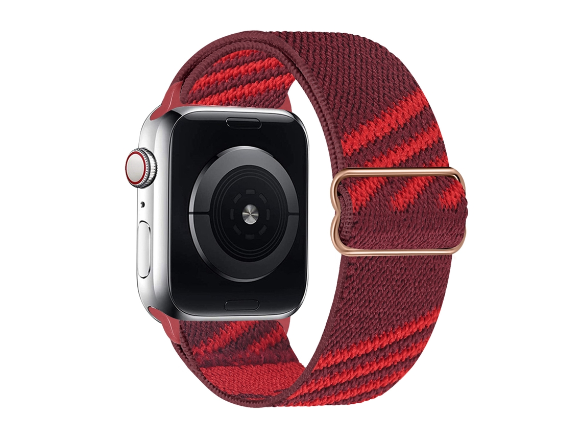 Bracelete Desportiva Elástica Para Apple Watch Series 11/10/9/8/7/6/5/4 Se 3/2/1 (41 Mm, 40 Mm, 38 Mm) Vermelho Escuro Panoona