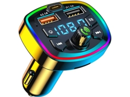 Transmissor Fm Bluetooth Yizhood Q7 Pd42w Qc3.0 Dual Usb Bass Black
