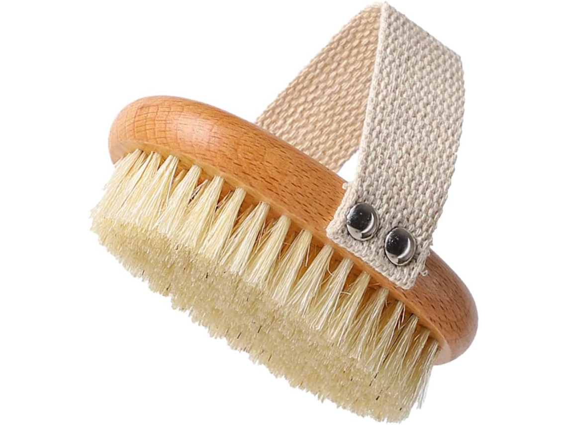 Escova Esfoliante Corporal Galpada Com Cerdas Naturais De Javali, Tamanho Pequeno, Escova De Banho Macia, Melhora A