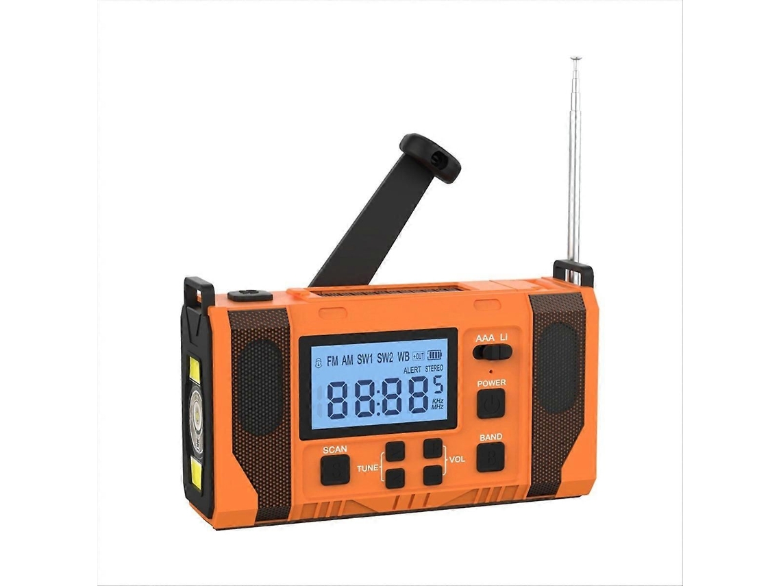 Rádio de Emergência GOKOCO com bateria 4500mAh, Bluetooth, solar