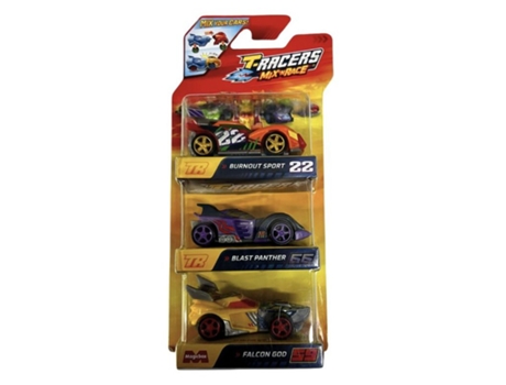 Set 3 T Racers Mix´n Race Con Burnout Sport, Blast Panther Y Falcon God Magic Boxmagicboxp24