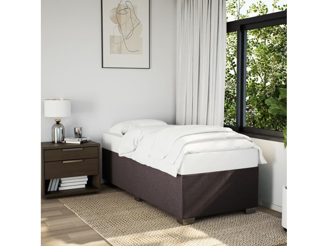 Vidaxl Estrutura De Cama Sem Colchão 80x200 Cm Tecido Castanho-escuro
