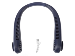 Bladeless Neck Fan Usb Rechargeable 3 Speeds Lake Blue Cooling