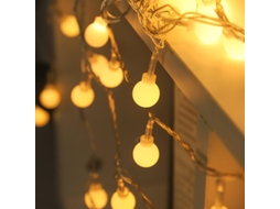 (luz Quente, 3m Com 20 Leds) Cordão De Luzes De Natal De Led Alimentado Por Bateria, Cordão De Luzes Esféricas