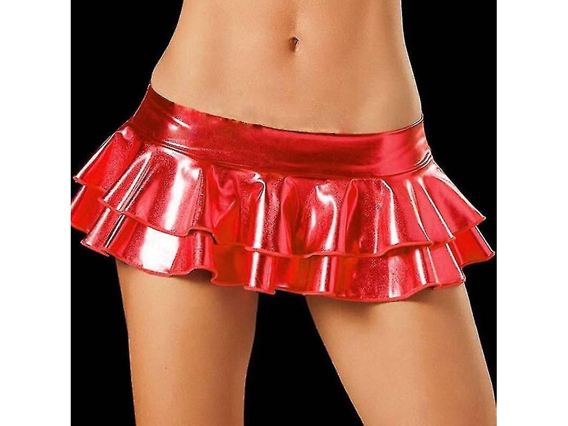 2026 falda Mini de Látex Sexy para Mulher Traje de Clube Dança de Palo Couro Patente 9 Cores Moonbiffy