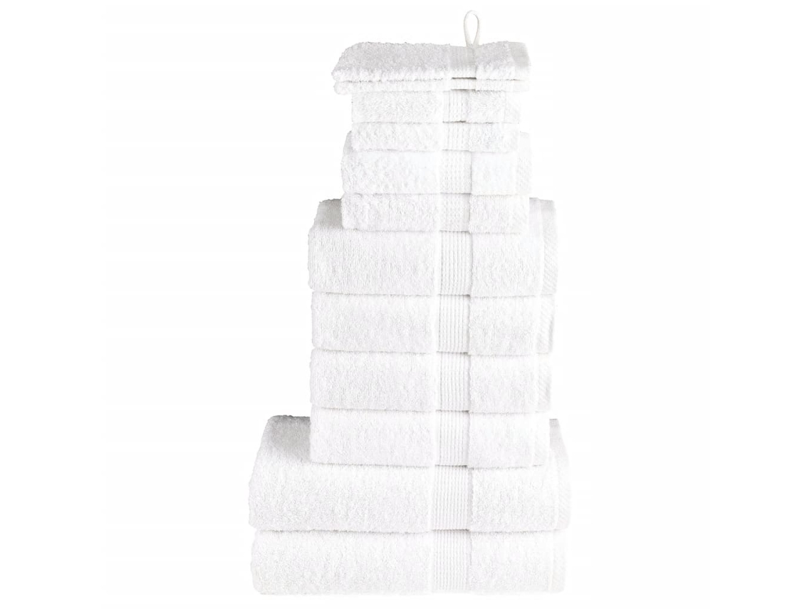 Conjunto 12 De Toalhas Vidaxl Branco Algodão (140x70cm)
