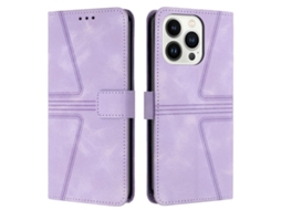 Capa De Couro Para Iphone 15 Pro - Triangular - Cor Sólida