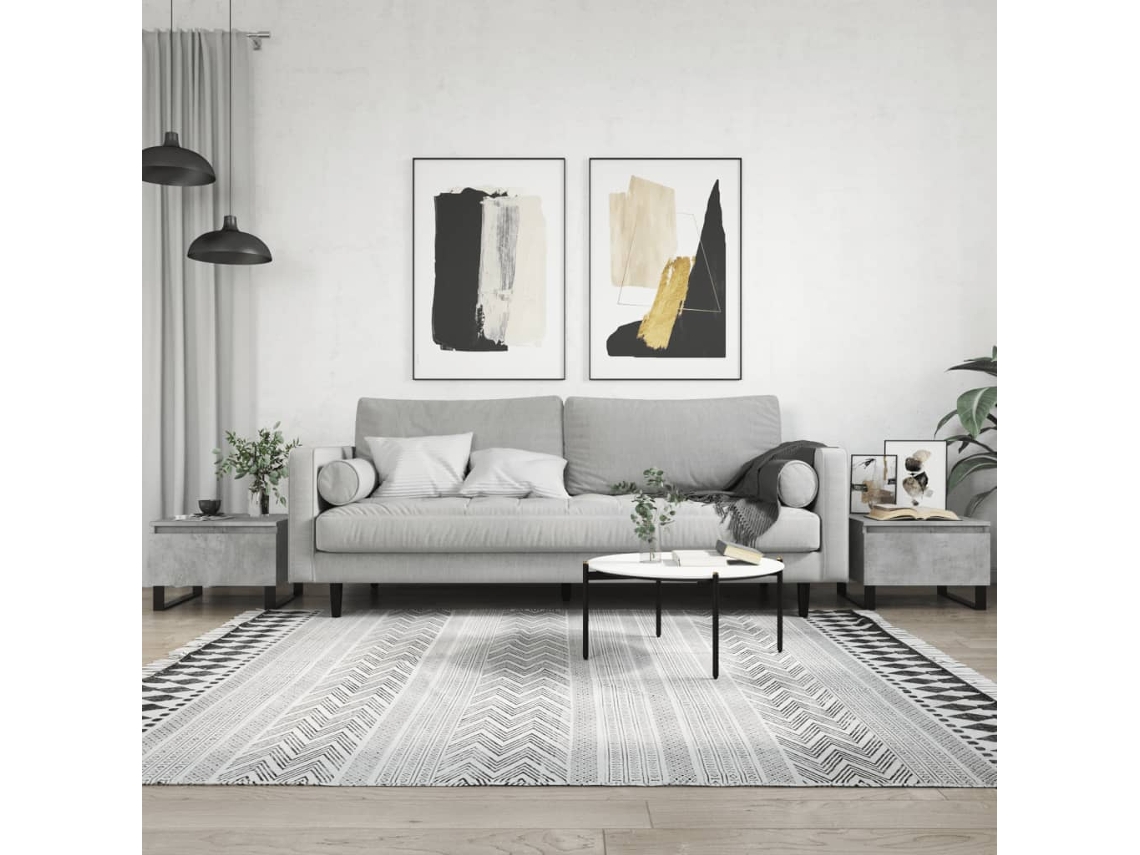 Vidaxl Mesas De Centro 2 Pcs 50x46x35 Cm Deriv. Madeira Cinza-cimento