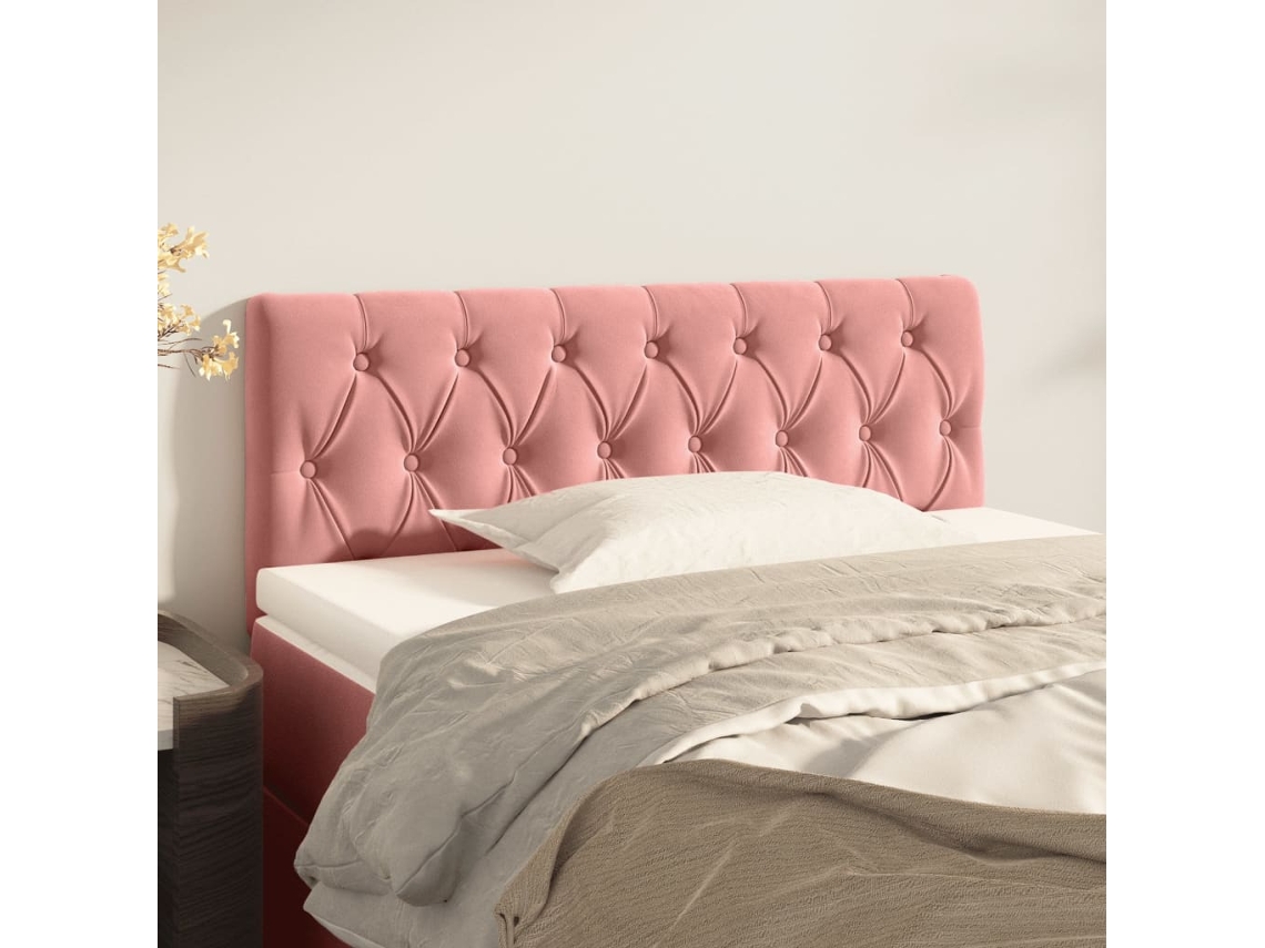 Cabecero de terciopelo 90x7x78/88 cm rosa