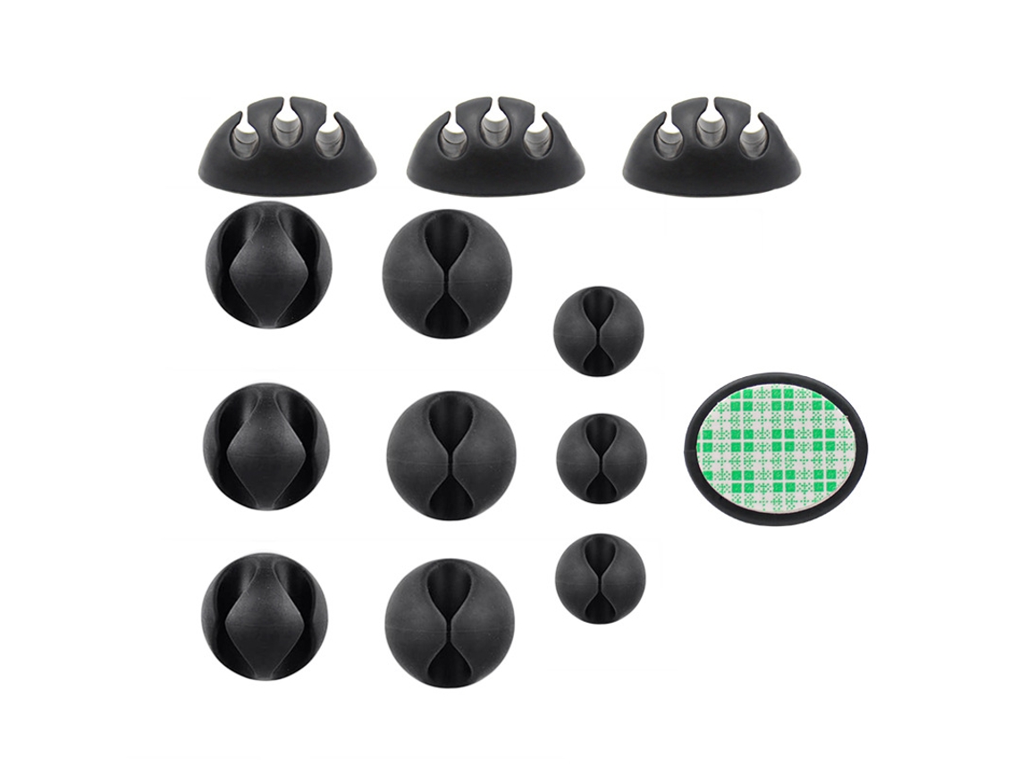 Conjunto de 12 Clipes Cabo Resistentes, Suporte e Capa para Cabos Mesa, Organizador Gerenciamento Carregamento Tv, Computador, Pc AQUAFORGE