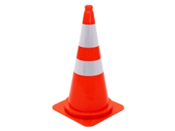 Cono De Sinalização Rodoviária Ecd Germany De 75 Cm, Laranja Com 2 Faixas Refletoras