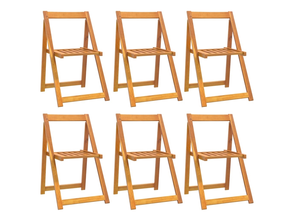 Maison Exclusive - Cadeiras De Jardim Dobráveis 6 Pcs Madeira De Acácia Maciça