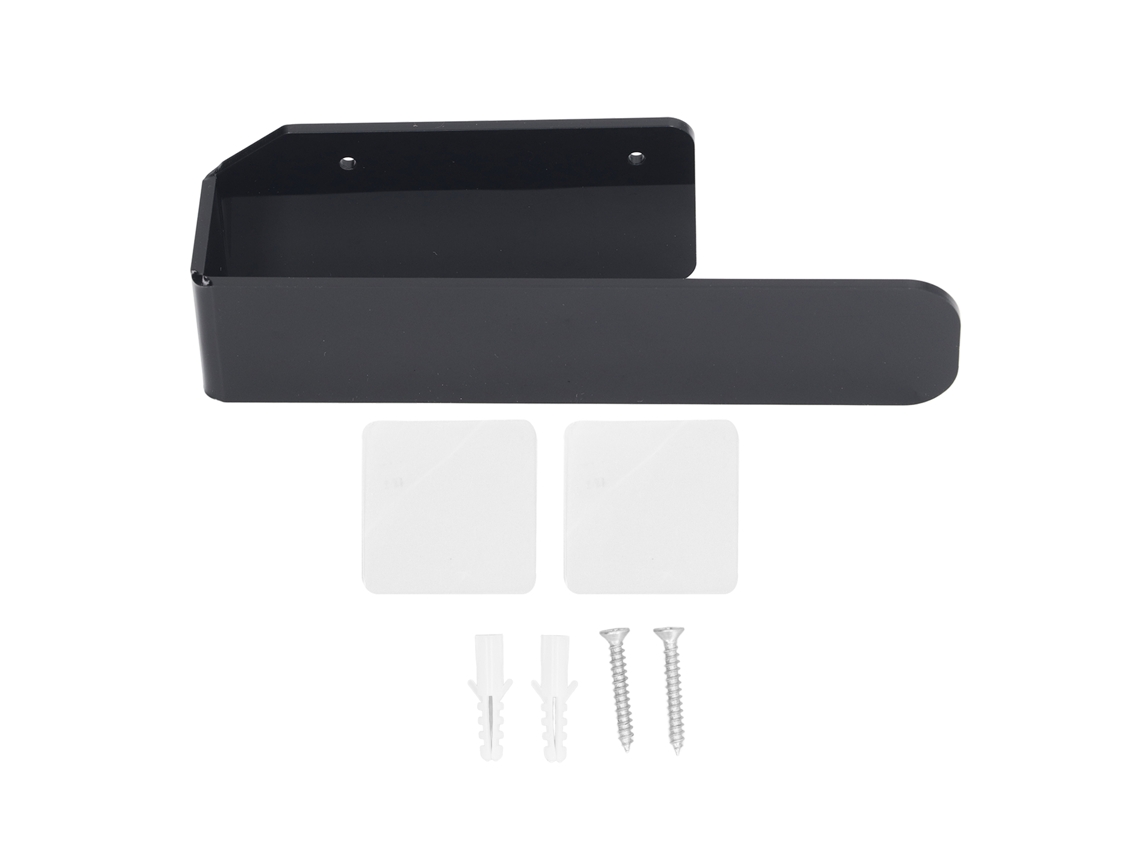 Suporte para Toalha de Mão Acrílico Preto Autoadesivo Parede S/MARCA