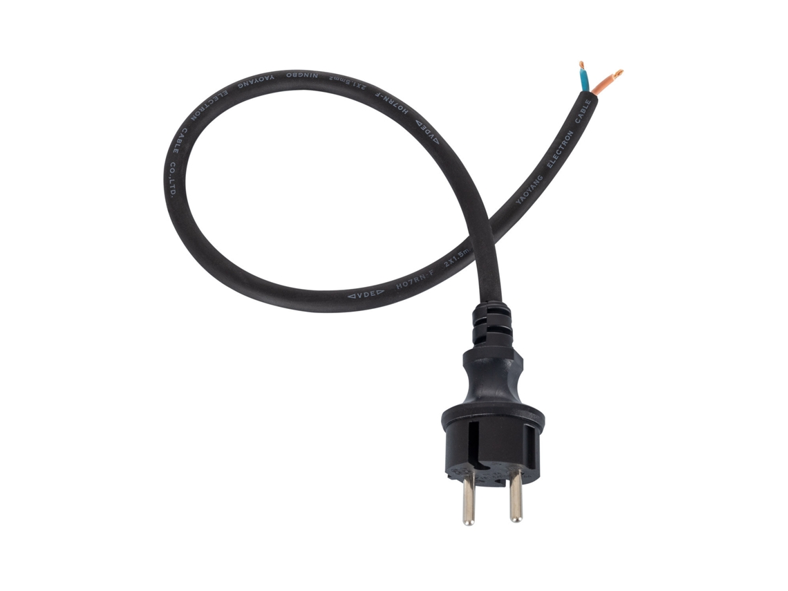 Cabo Conector Elétrico Macho 2X1,5Mm Preto