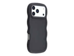 Capa Para Iphone 17 Pro Com Estampa Ondulada Preta