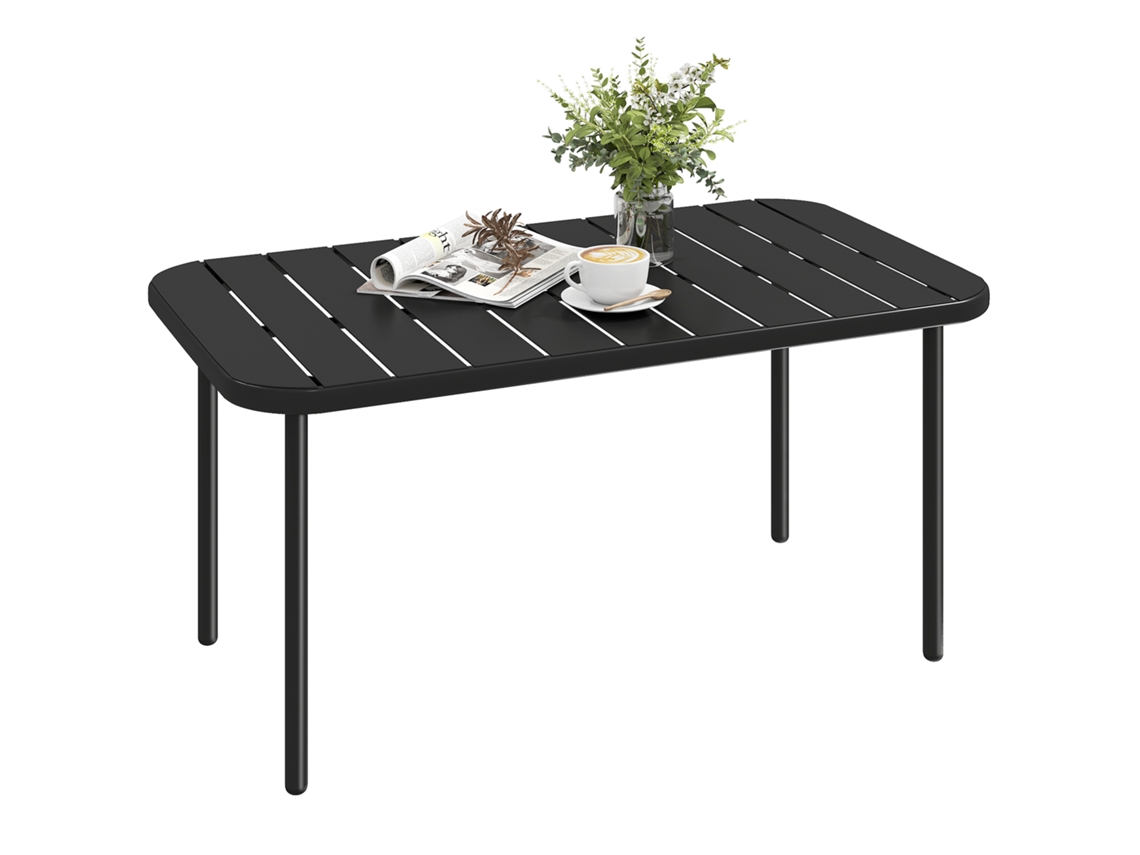 Mesa de Centro Resistente às Intempéries BTFORUS com Tampo Ripado para Exterior