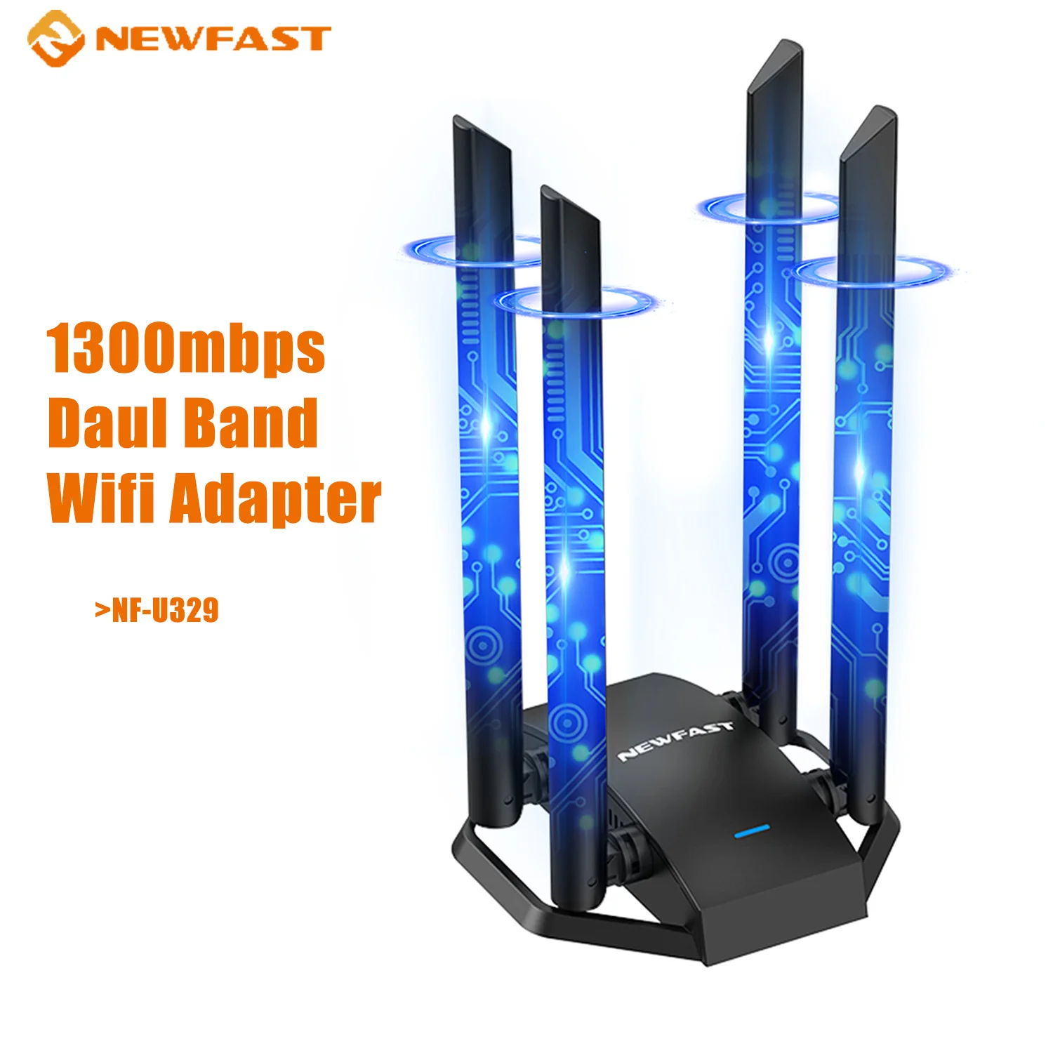 (cf-wu785ac) Placa de rede Semi Fibra de banda dupla, dongle de criptografia, antena, receptor Wi-Fi