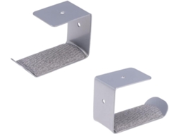 Suporte Para Fones De Ouvido Cabilock Em Metal Prateado Uso Embaixo Da Mesa, Com Montagem Estável E Design Compacto Para