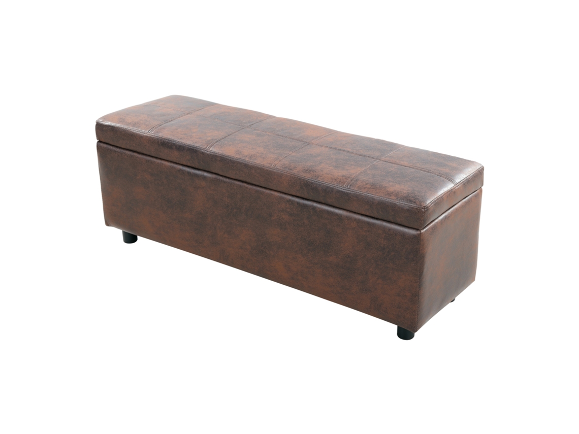 Banco De Arrumação Bukit Imitação De Camurça 118x37x43 Cm Castanho [EN.CASA]