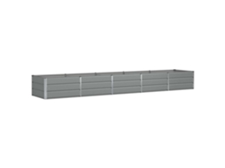 Conjunto 1 Vaso De Jardim Vidaxl Cinzento-claro Aço (400 X 80 X 45 Cm)