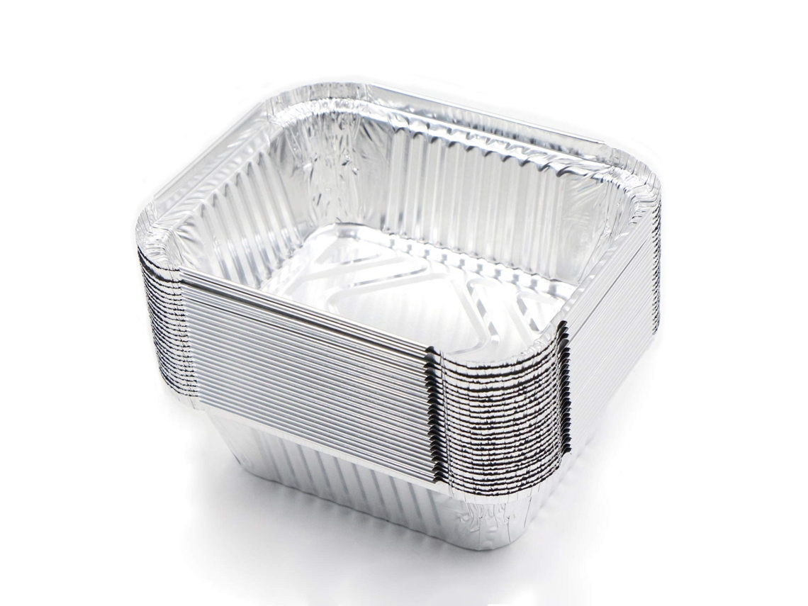 25 Peças De Tigelas Descartáveis De Alumínio Para Churrasco, Adequadas Para Cozinhar, Fritar, Assar, 15 X 12 X 5 Cm, 400 Ml Ehstmind (sem Tampa)