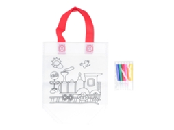 Bolsa Diy De Grafite Para Crianças Com 6 Lápis De Cor Bolsa De Arte Não Tecida Doodle Trem
