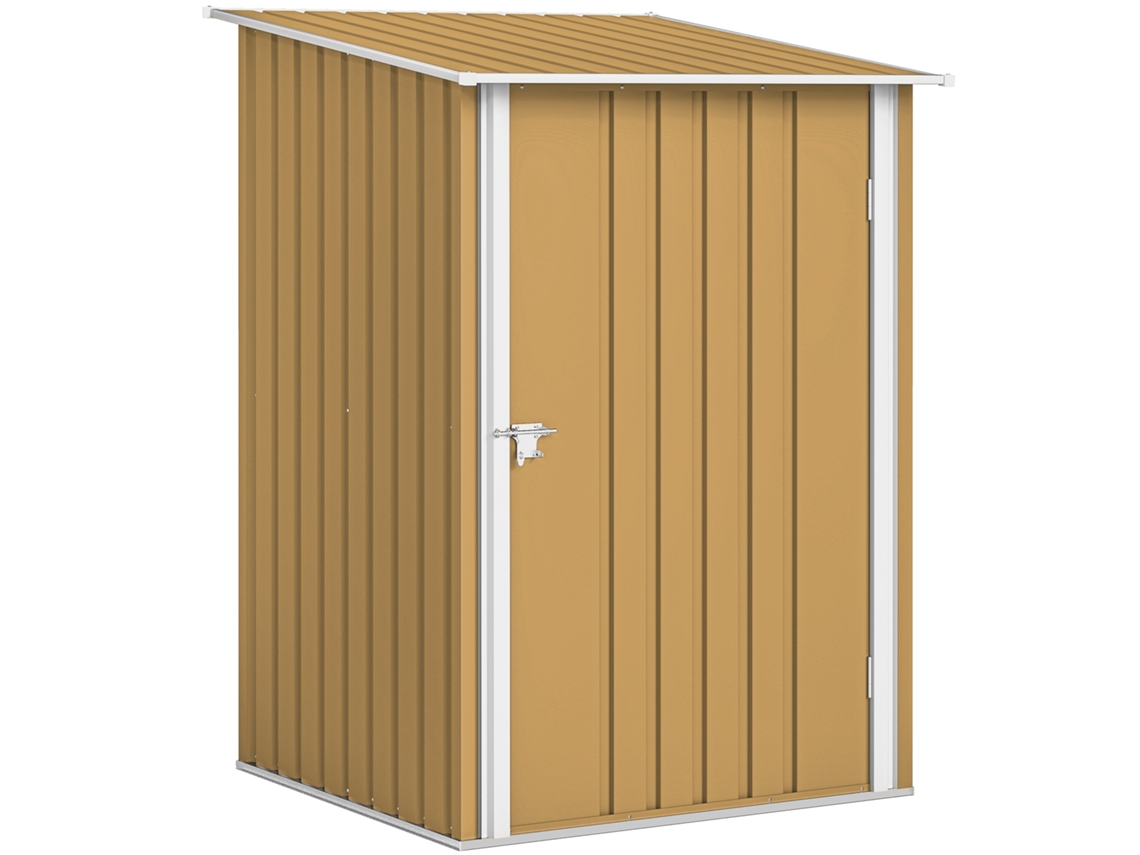 Casa de jardim para ferramentas, aço galvanizado, 100x104x160cm, amarelo | S/MARCA