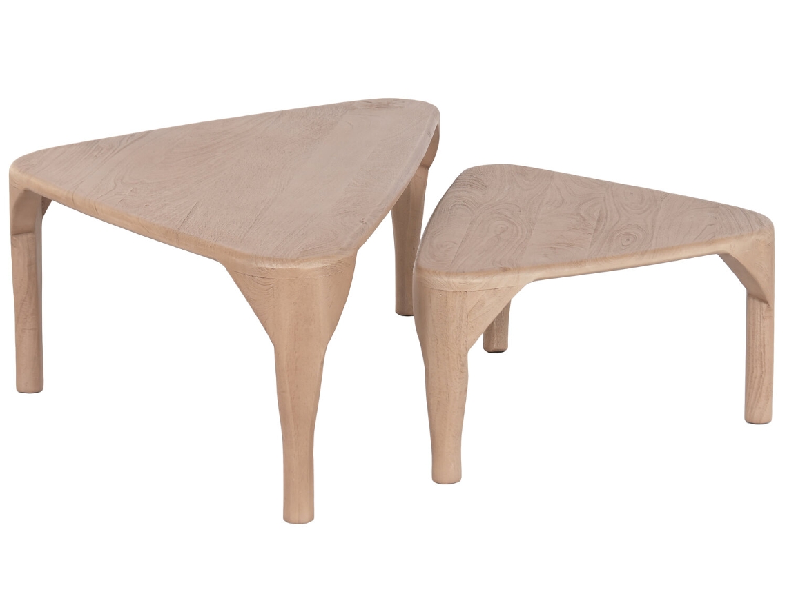 Conjunto de 2 Mesas de Centro Madeira de Manga Natural 110x60x37cm ALEXANDRA HOUSE LIVING