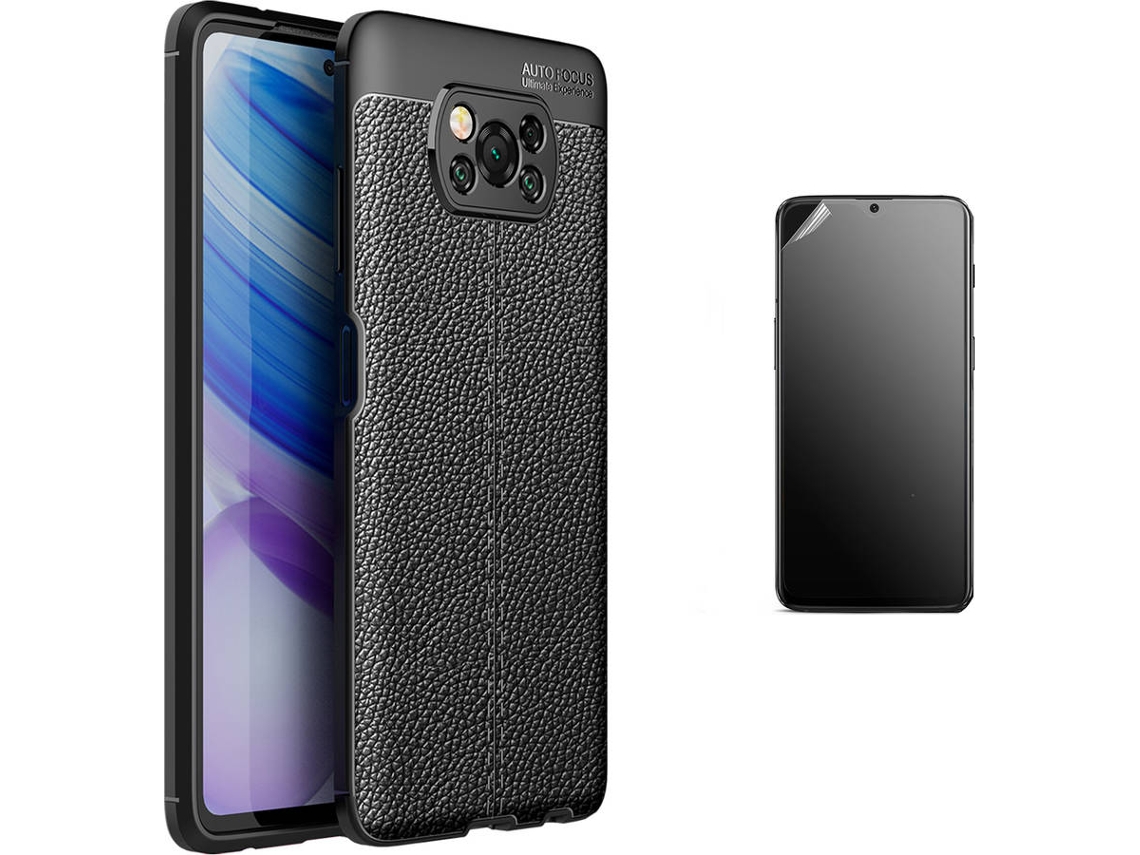 Kit Capa e Película Xiaomi Poco X3 Pro Ultimatte Rugged Leather Preto