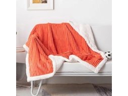 Magic Velvet Sherpa Feltro Fleece Xadrez Laranja E Branco Sherpa Macio Pelúcia Fofo Quente Aconchegante Grosso Para Cama Sofá Mesa-aquaforge