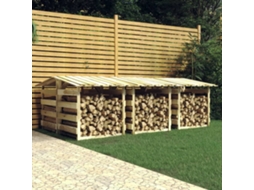 Vidaxl Abrigo para Lenha com Telhados 6 Pcs Pinho Impregnado 100x90x100 Cm