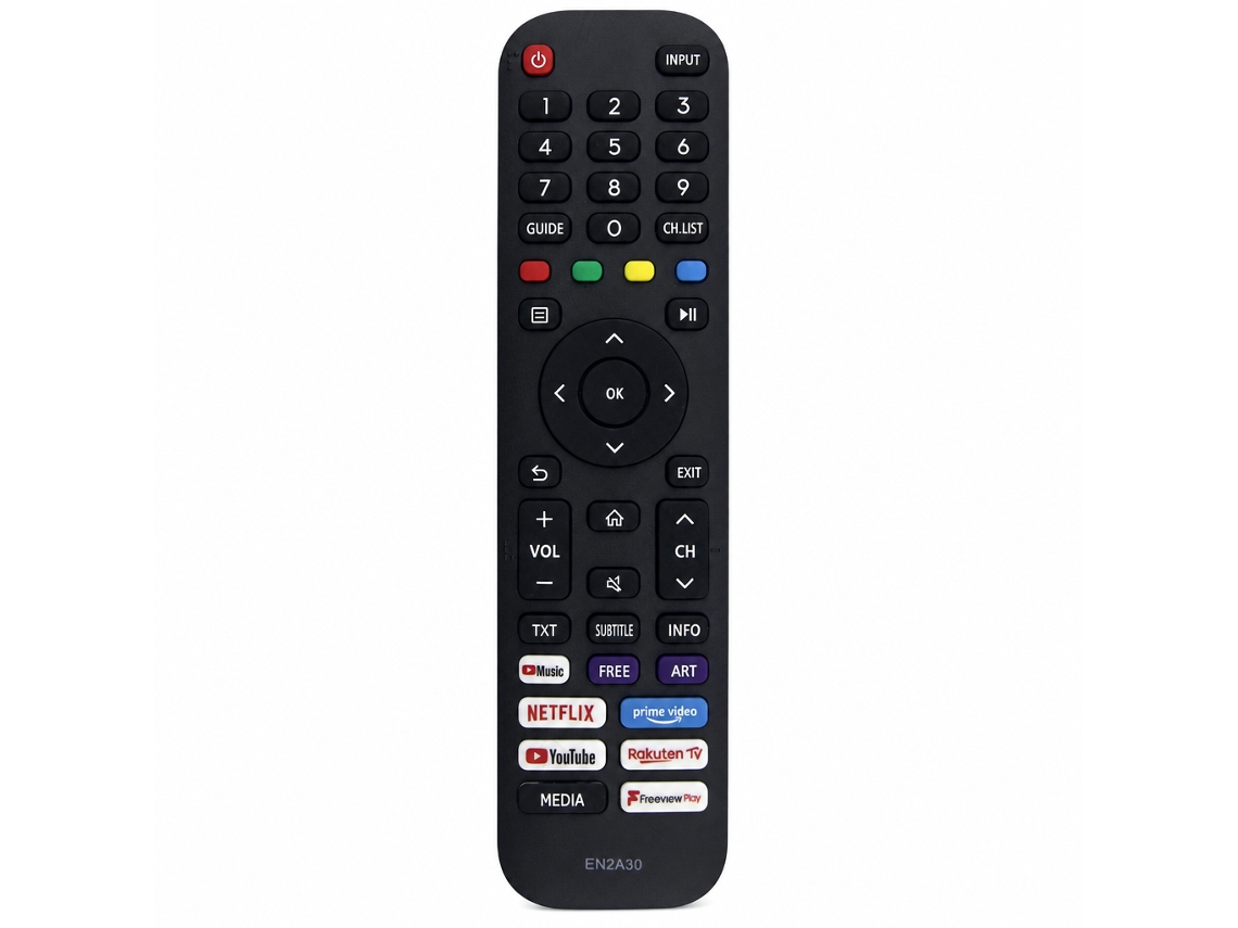 Comando À Distância Para Tv Compatível Com Hisense En2a30, Botões Netflix Prime Video Youtube
