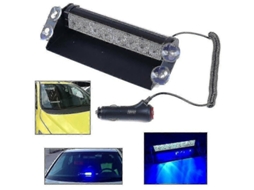 Luz De Emergência Led Azul Para Painel De Carro Com 8 Leds E 3 Modos De Flash Estroboscópico