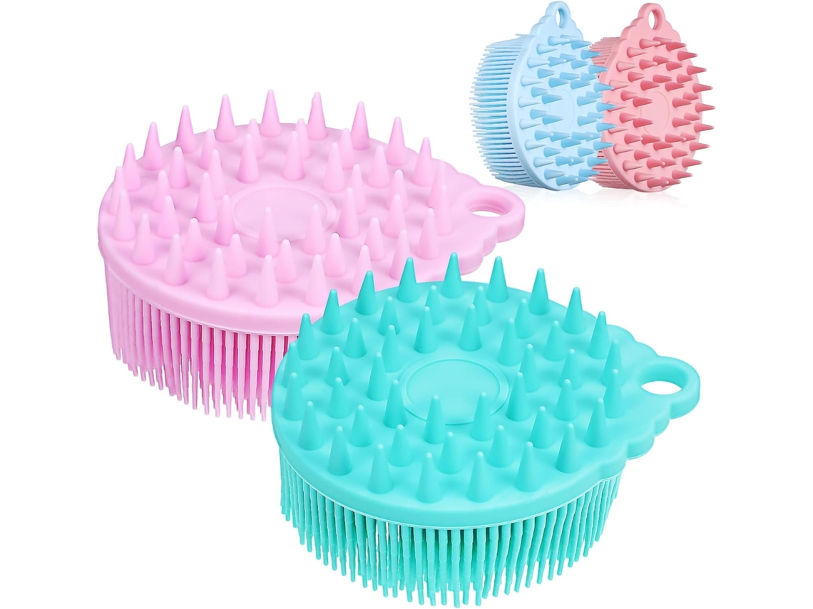 Conjunto De 4 Escovas Corporais Silicone Macio Homoyoyo Para Esfoliação E Massagem, Ideais Para Banho Em Família